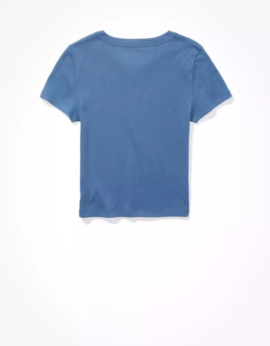 T Shirts American Eagle AE Hey Baby Tee Indigo Femme | XDT-95514966